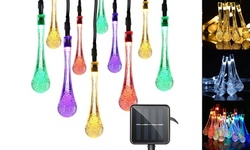 Solar Outdoor String Lights Water Drop 30 LED Fairy Waterproof Lights for Garden
