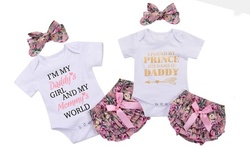Baby Girls Summer Clothes Romper Bodysuit Jumpsuit Headscarf Pants Set