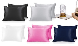 2 Pack Satin Silk Pillowcase Set Pillow Covers Protector Satin King/Queen