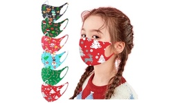 Kids 6Pack Washable Christmas Print Face Mask Reusable Dust-Proof Masks