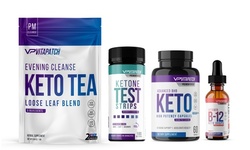 Ultimate Keto Diet Bundle BHB, Test Strips, Tea & Vitamin B12 Drop (4-Pack)