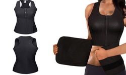 Women Sweat Suit Waist Trainer Vest Body Shaper Slimming Adjustablet Belt 