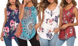 Leo Rosi Women's Floral Tank Top. Plus Sizes Available. 