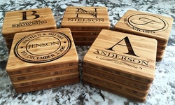Two or Four Personalized Bamboo Coasters from Qualtry (Up to 52% Off)  