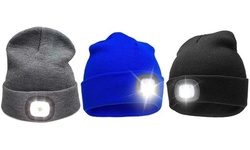 Beanie Hat With Built-In Rechargeable LED Head Lights