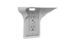 Wall Outlet Shelf - Space Saving With Cable Channel - Counter Top Socket Shelf
