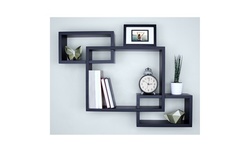 3 Cubes Intersecting Boxes Wall Shelf Home Deco Storage Wall Mount Shelves Black
