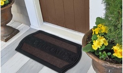 Black Coir Welcome Durable Rubber 18"x30" Outdoor Doormat Rubber DM013-G