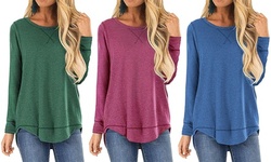 Women's Long Sleeve Tee S-3X  Loose Fit Cross Stitch by Haute Edition 