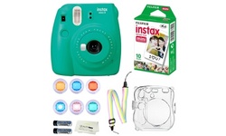 Fujifilm Instax Mini 9 Instant Camera, 10 Fuji Films, Clear Case-6 color filters