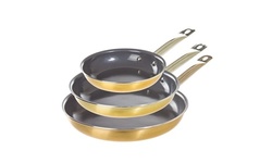 Nonstick Ceramic Coated Durable Fry Pan Cookware Set (3 -Piece) 