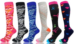 3-6 Pack Compression Socks Camouflage Graduated Sports Socks for Men & Women  