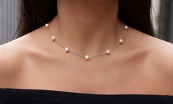 Genuine Freshwater Pearl Necklace in Sterling Silver by Gemma Luna