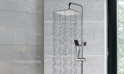 iMounTEK Stainless Steel Adjustable Ultra-Thin Square Rainfall 8" Shower Head