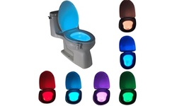 LED Sensor Motion Activated Bathroom Night Light Toilet Seat Bowl Battery Glow