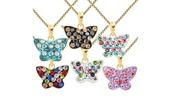 Kids' Crystal Butterfly Pendants