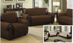 Waterproof Quilted Reversible Furniture Slipcovers for Chair, Loveseat, or Sofa