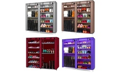 9 Lattices Shoe Rack with Dustproof Cover Closet Shoe Storage Cabinet Organizer 