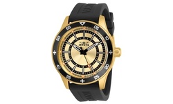 Invicta Men's 30715 Specialty Quartz 3 Hand Black, White, Red, Gold Dial Watch