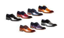 Gino Vitale Men's Two Tone Plain Toe Dress Shoes