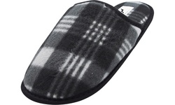 Norty - Men's Slip-On Indoor Outdoor Scuff Slippers - Plaid Fleece
