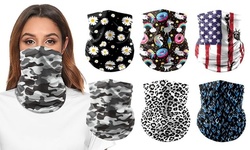 Unisex Adult Stretchy Neck Gaiter (1-, 3-, or 6-Pack)