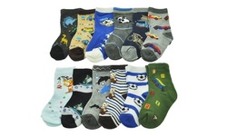 Novelty Crew Socks for Toddlers and Big Kids (12-Pairs)