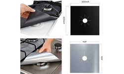 4 Pcs Gas Range Stove Top Burner Protector Reusable Liner Clean Non-stick Cover
