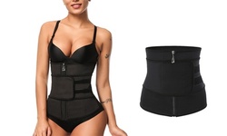 Zipper Women Body Shaper Wrap Belt Slimming Cincher Waist Trainer 