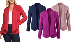 Draped Open-Front Blazer, Plus Size Available.