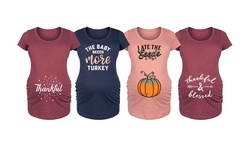 Bloom Maternity: Thankful & Blessed Women's Maternity Tees 