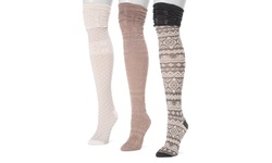 Muk Lucks Women's 3 Pair Pack Over the Knee Socks