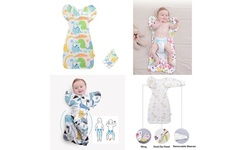 Baby Transitional Swaddle Sleep Bag Sack Arms Up w/ Removable Mitten Sleeves