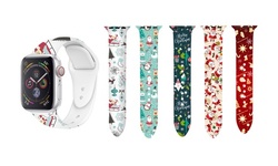 Christmas Pattern Soft Silicone Replacement Band for Apple Watch 1,2,3,4,5,6,SE 
