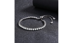 Swarovski Crystal Adjustable Tennis Bracelets in 14K White Gold