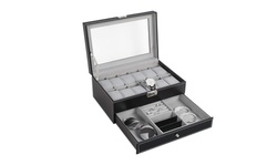 6/9/11/16 Slots Leather Watch Box With Display Glass