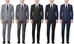 Verno Men's Slim-Fit 100% Wool Suits (2-Piece)