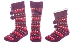 Womens Arctic Tall Slipper Socks with Anti-Skid Sole