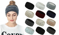 Ear Warmer Headband Women Winter Cable Knit Headband Twist Fuzzy Fleece