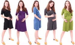 WuhouPro Maternity Super Comfy Waist Tie Dresses