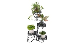 4 Square Patterned Potted Plants Stand for Garden Patio Balcony Lawn 