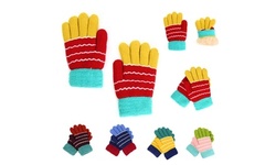 2 Pack - Kids Double Layer Warm Sherpa Lined Winter Gloves Boys Girls 2-7 Yrs
