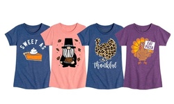 Instant Message: Toddler and Youth Girl's Trendy Thanksgiving T-Shirts