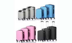3-Piece Traveler's Lightweight ABS Hardside Spinner Luggage Set W/TSA lock