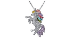 Unicorn Pendant Children's Day Color Pony Necklace 925 Silver Jewelry