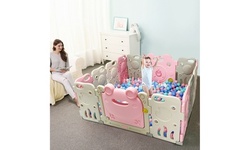 Costway 14 Panel Baby Playpen Activity Center Safety Play Yard Cute Frog Indoor 