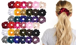 Elastic Velvet Hair Scrunchies - Assorted Colors - 18 Pack or 36 Pack