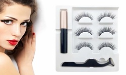 Magnetic Eyeliner and Eyelash Kit Reusable Silk False Lashes Easy to Wear