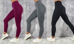 Women's Ultra-Stretch-Pocket Yoga Pants Solid Color Hip Sports Tight Yoga Pants