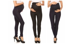 Women's JVINI Super Soft Stretchy Full Panel Maternity Jeggings 